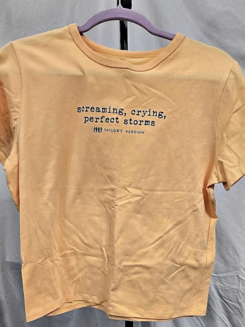 Taylor Swift Screaming, Crying, Perfect Storms Baby Crop Orange 2XL
